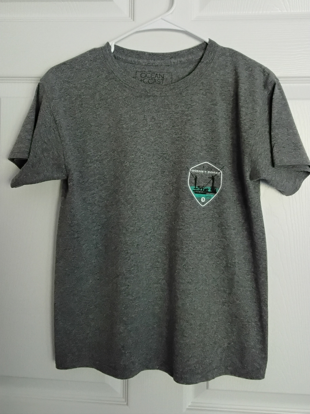 Boys Ocean +Coast Gray Short-Sleeve Logo T-Shirt
